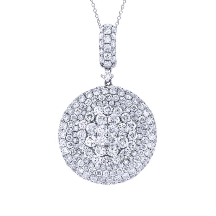 5.04ct 18k White Gold Diamond Pave Pendant