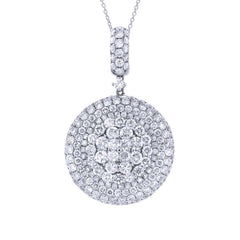 5.04ct 18k White Gold Diamond Pave Pendant
