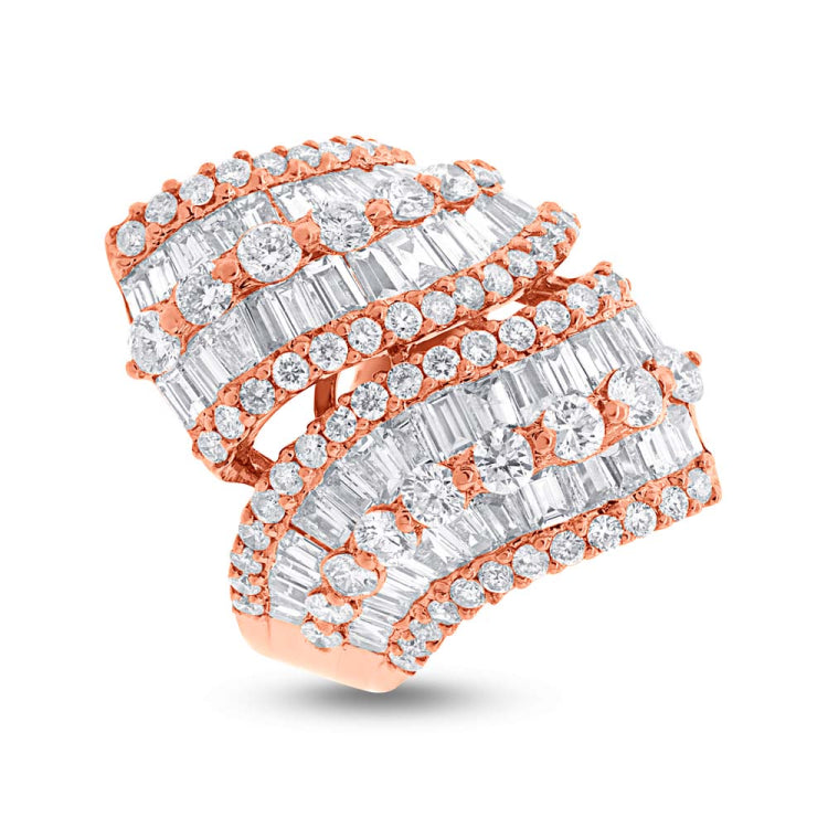 4.61ct 18k Rose Gold Diamond Lady's Baguette Ring