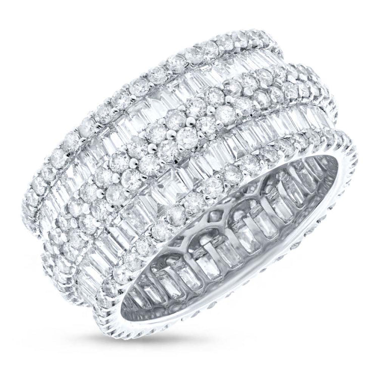 4.37ct 18k White Gold Diamond Baguette Eternity Band Size 7