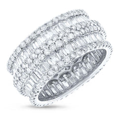 4.37ct 18k White Gold Diamond Baguette Eternity Band Size 7