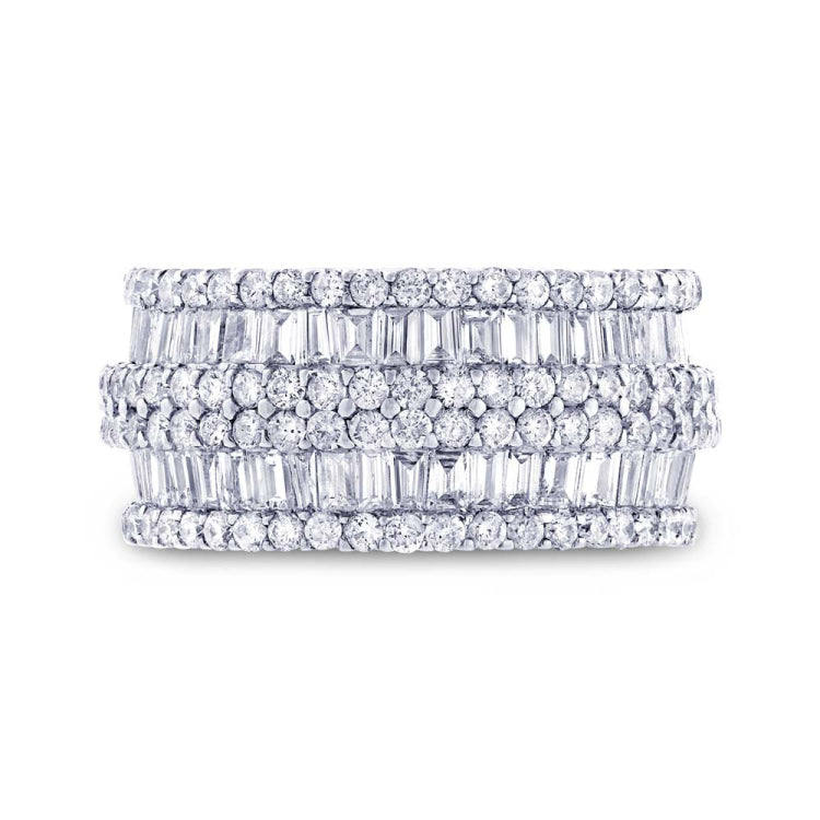 4.37ct 18k White Gold Diamond Baguette Eternity Band Size 7