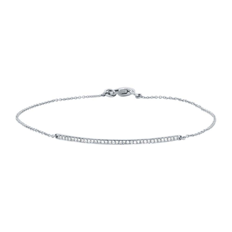 0.10ct 14k White Gold Diamond Bar Bracelet