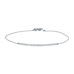 0.10ct 14k White Gold Diamond Bar Bracelet
