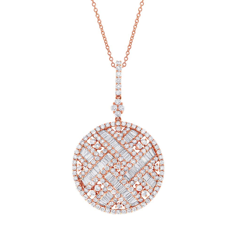 3.72ct 18k Rose Gold Diamond Pendant