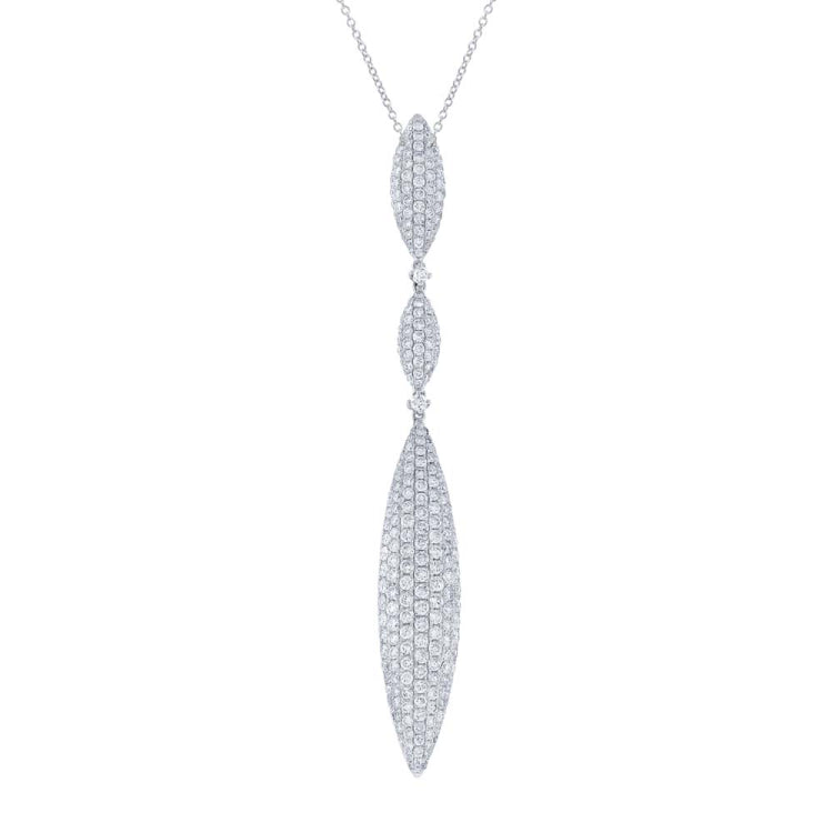 3.70ct 18k White Gold Diamond Pave Pendant
