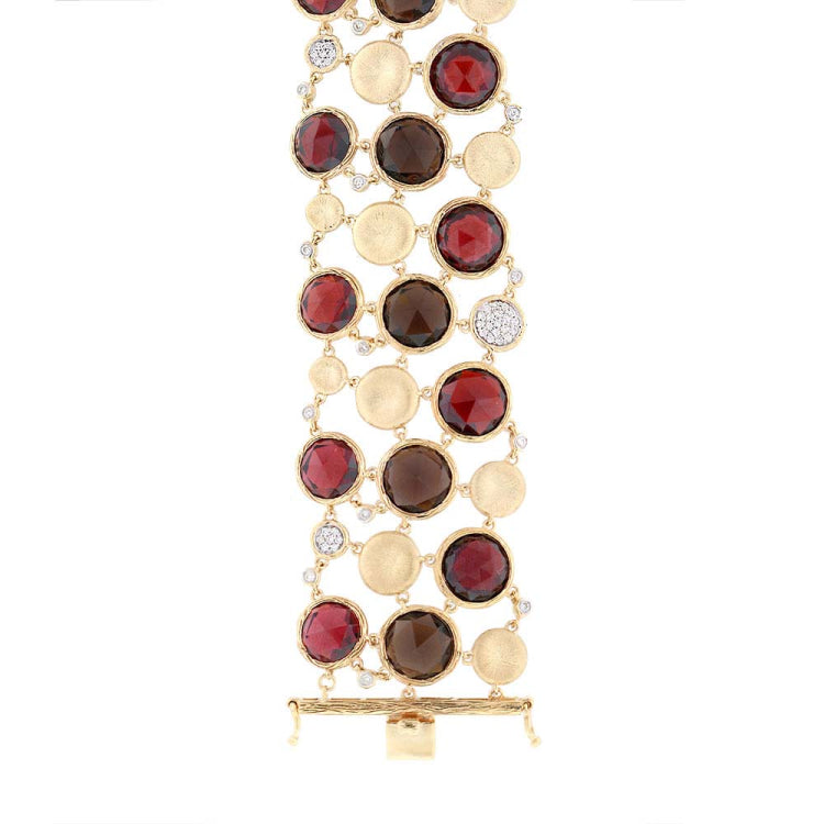 0.66ct Diamond & 89.83 Multicolor Stone 14k Yellow Gold Bracelet