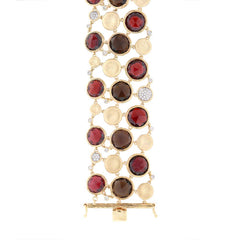 0.66ct Diamond & 89.83 Multicolor Stone 14k Yellow Gold Bracelet