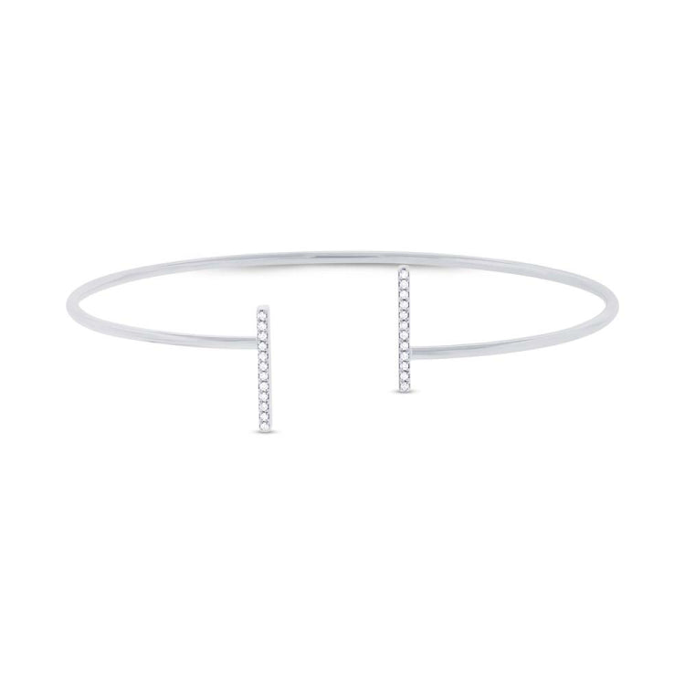 0.08ct 14k White Gold Diamond Bangle