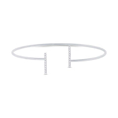 0.08ct 14k White Gold Diamond Bangle