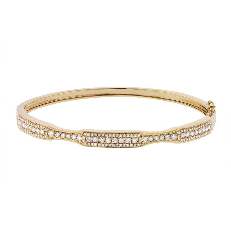 0.93ct 14k Yellow Gold Diamond Bangle