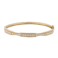 0.93ct 14k Yellow Gold Diamond Bangle