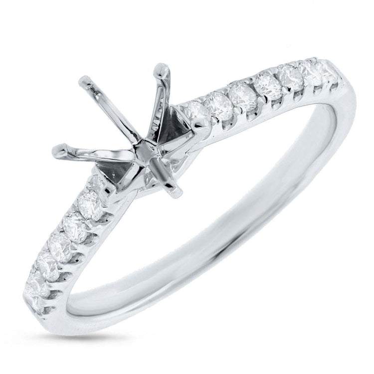0.28ct 14k White Gold Diamond Semi-mount Ring
