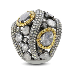 5.18ct 18k White Gold Fancy Color Diamond Ring