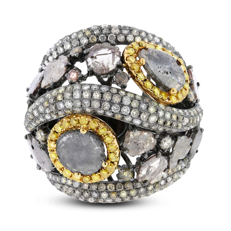 5.18ct 18k White Gold Fancy Color Diamond Ring