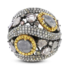 5.18ct 18k White Gold Fancy Color Diamond Ring