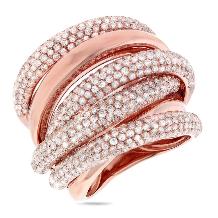 3.40ct 14k Rose Gold Diamond Bridge Ring