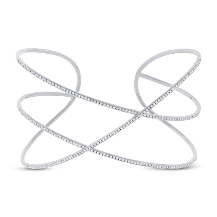 0.65ct 14k White Gold Diamond Bangle