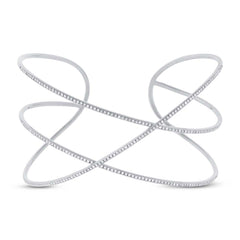 0.65ct 14k White Gold Diamond Bangle