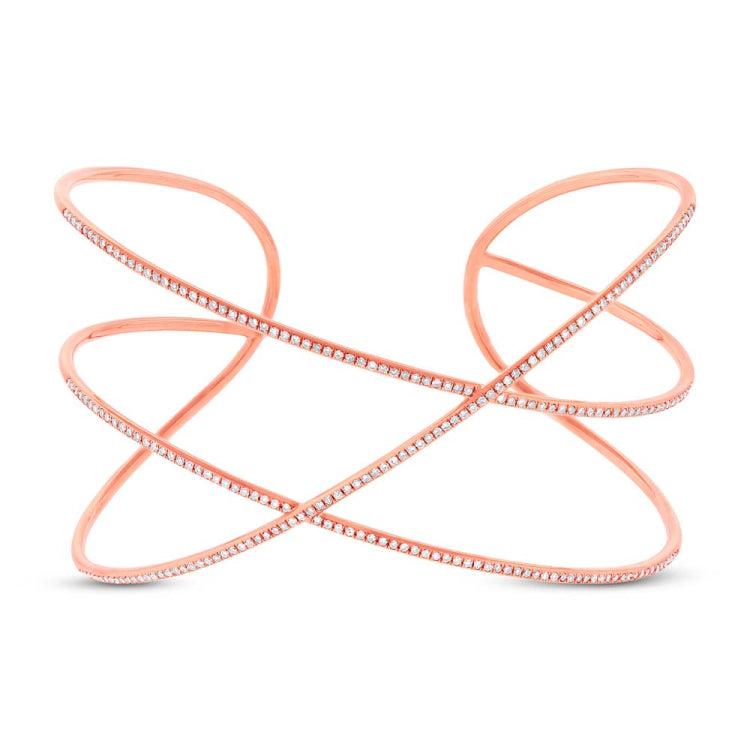 0.65ct 14k Rose Gold Diamond Bangle