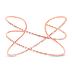 0.65ct 14k Rose Gold Diamond Bangle