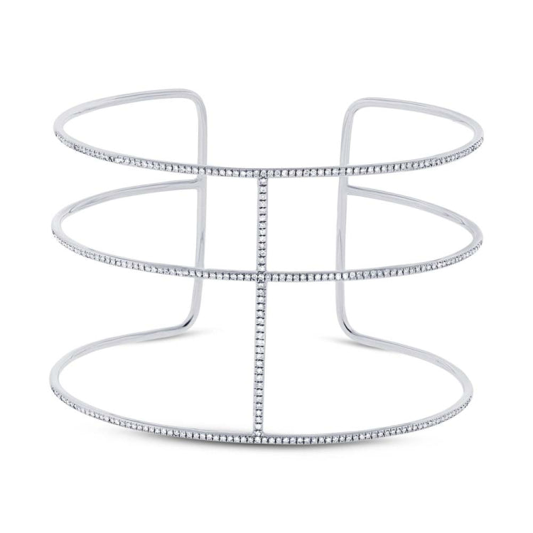 0.76ct 14k White Gold Diamond Bangle