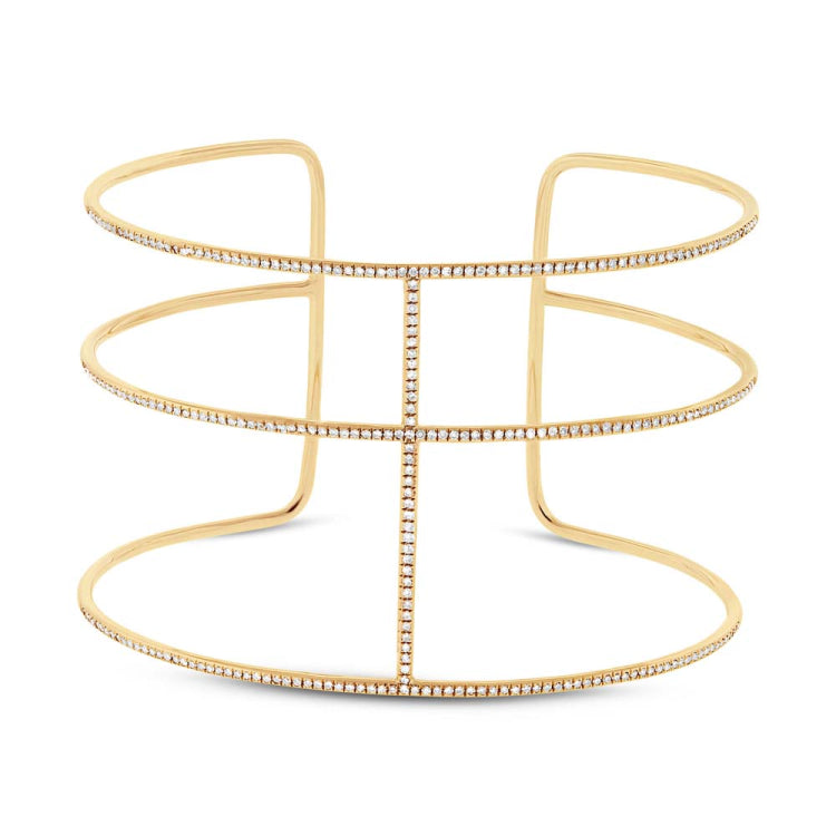 0.76ct 14k Yellow Gold Diamond Bangle