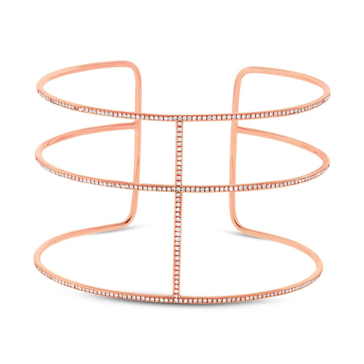 0.76ct 14k Rose Gold Diamond Bangle