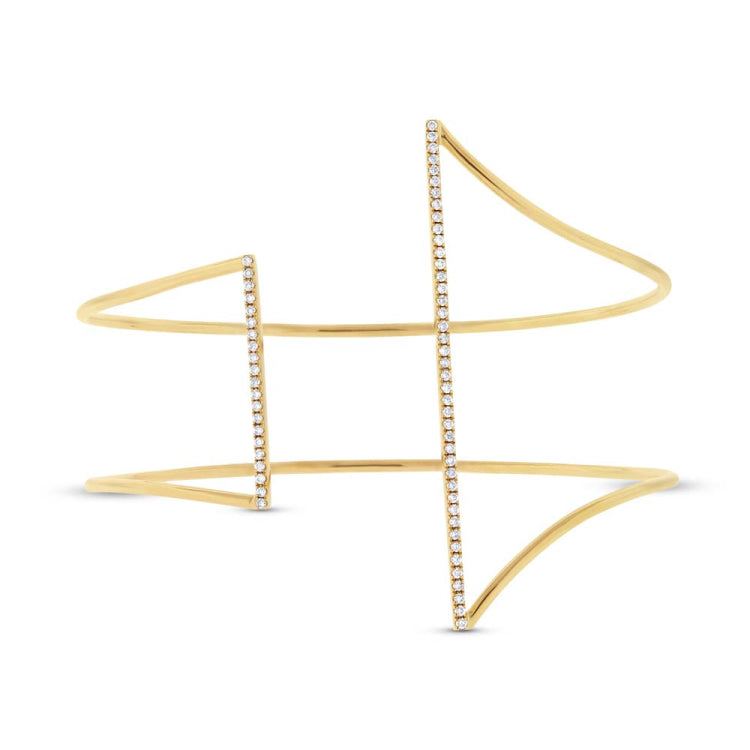0.35ct 14k Yellow Gold Diamond Bangle