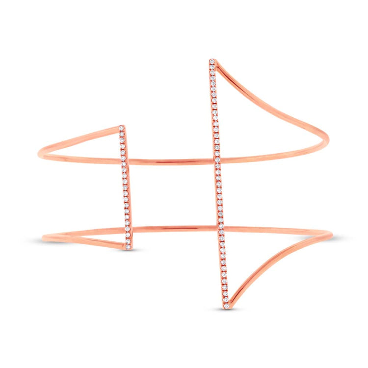 0.35ct 14k Rose Gold Diamond Bangle