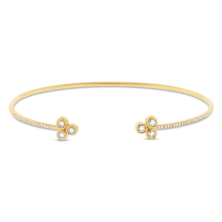 0.36ct 14k Yellow Gold Diamond Bangle