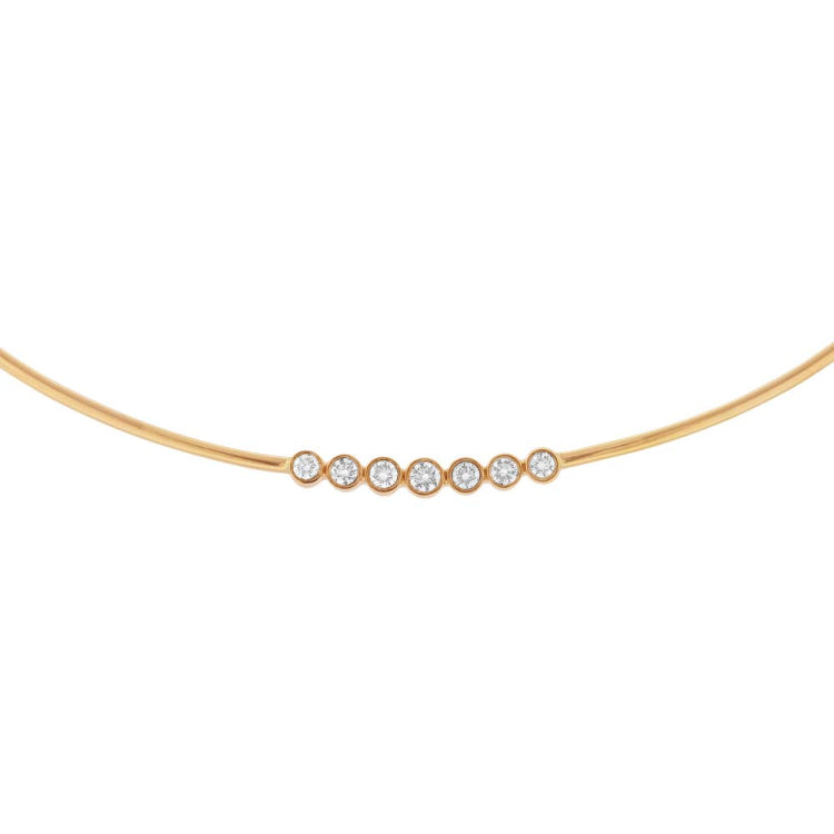 0.36ct 14k Yellow Gold Diamond Choker Necklace