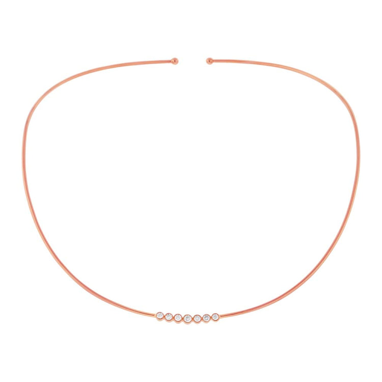 0.36ct 14k Rose Gold Diamond Choker Necklace