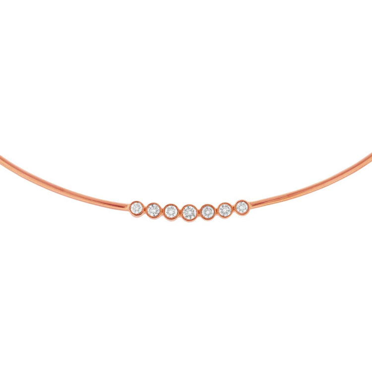 0.36ct 14k Rose Gold Diamond Choker Necklace