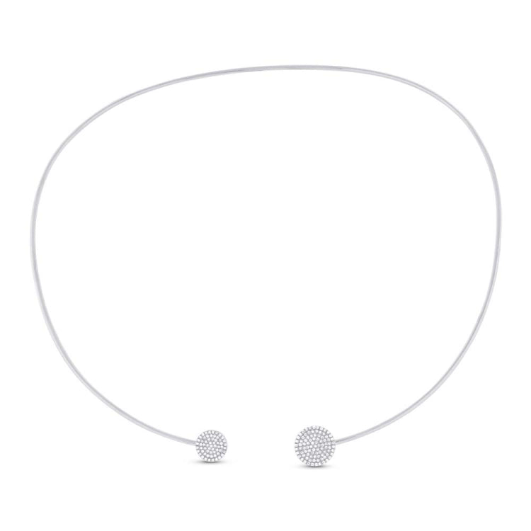 0.38ct 14k White Gold Diamond Choker Necklace