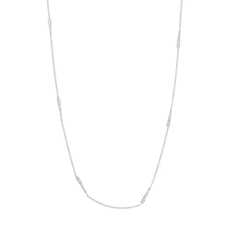 0.83ct 14k White Gold Diamond Triangle Necklace