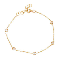 0.37ct 14k Yellow Gold Double-Sided Diamond Pave Circle Bracelet