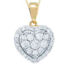 0.47ct 14k Two-tone Gold Diamond Heart Necklace