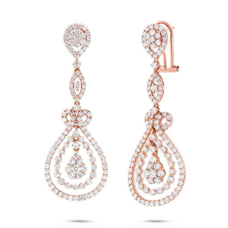 4.27ct 18k Rose Gold Diamond Earring