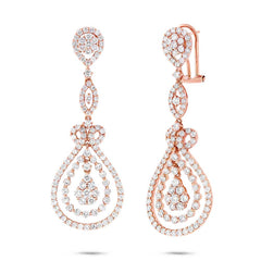 4.27ct 18k Rose Gold Diamond Earring
