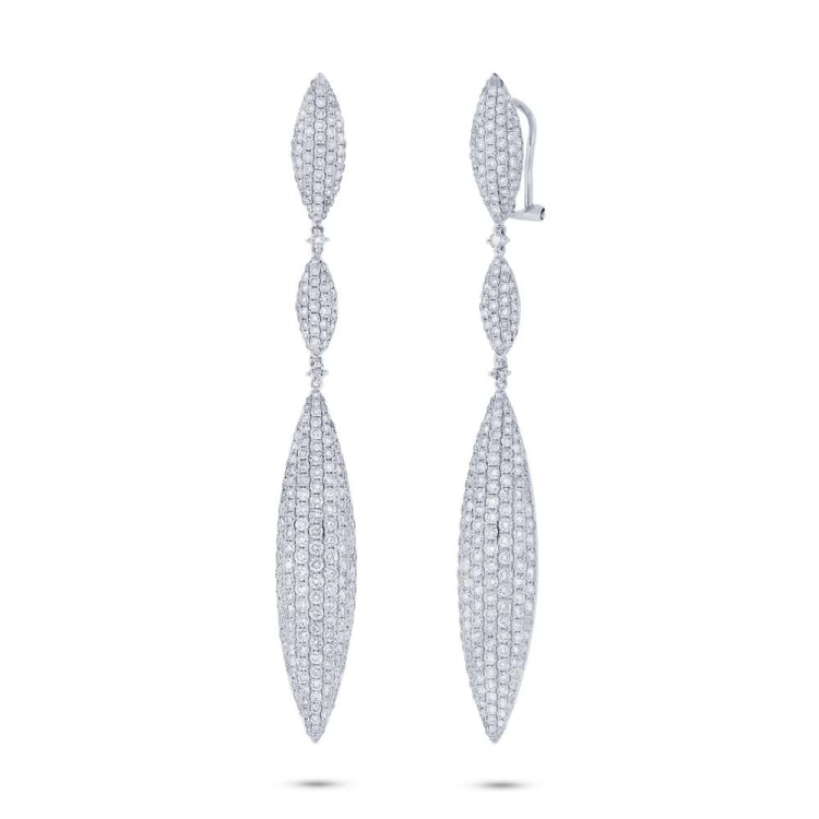 7.61ct 18k White Gold Diamond Earring