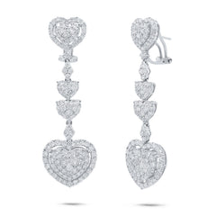 5.08ct 18k White Gold Diamond Heart Earring