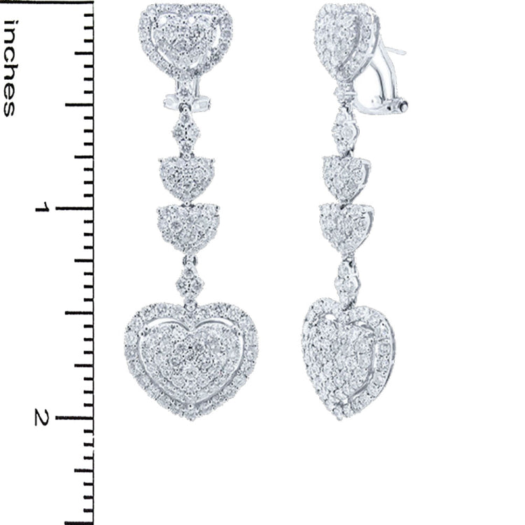 5.08ct 18k White Gold Diamond Heart Earring