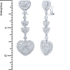 5.08ct 18k White Gold Diamond Heart Earring