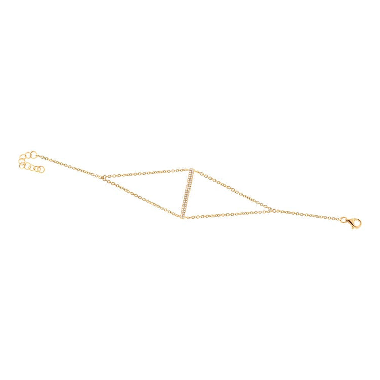 0.14ct 14k Yellow Gold Diamond Bar Bracelet