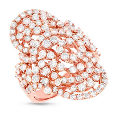 3.64ct 18k Rose Gold Diamond Lady's Ring Size 8