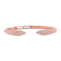 1.08ct 14k Rose Gold Diamond Claw Bangle