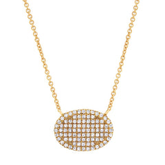 0.21ct 14k Yellow Gold Diamond Pave Necklace