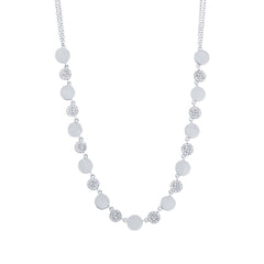 0.30ct 14k White Gold Diamond Pave Circle Necklace