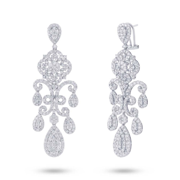 7.06ct 18k White Gold Diamond Chandelier Earring